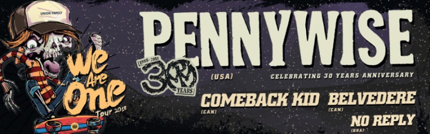 We Are One Tour rola em Curitiba com Pennywise e Comeback&nbsp;Kid