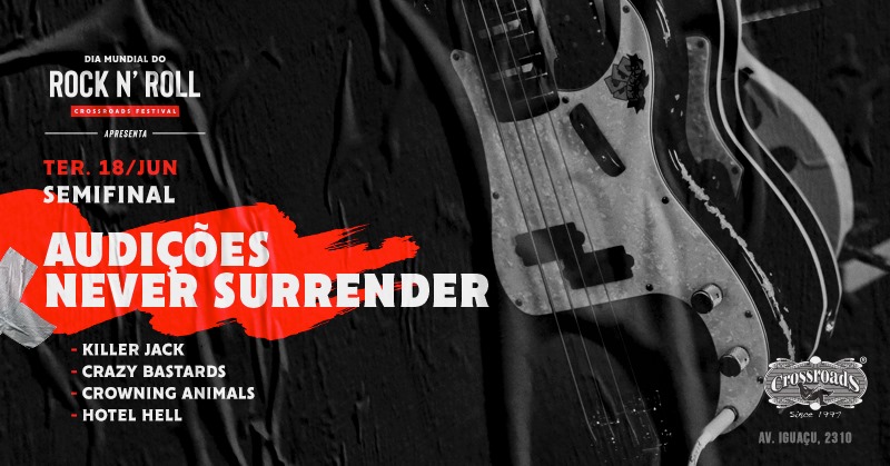 Audições para o Crossroads Festival continuam nessa terça-feira (18) com 4&nbsp;bandas