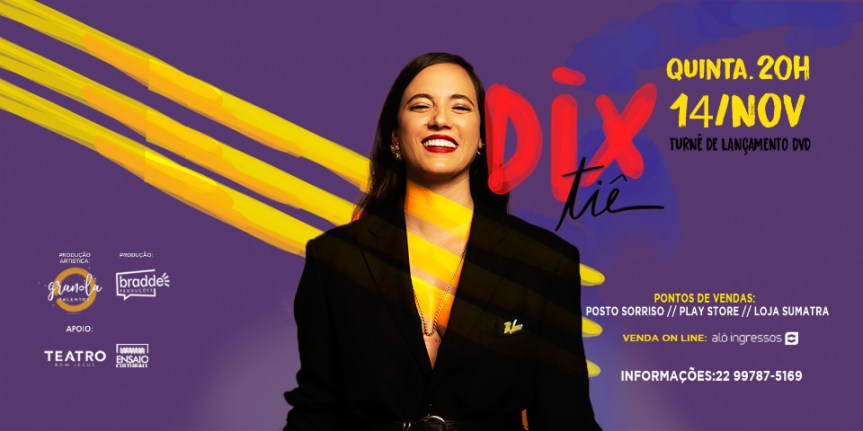 Tiê lança DVD que celebra 10 anos de carreira com show no Teatro Bom&nbsp;Jesus