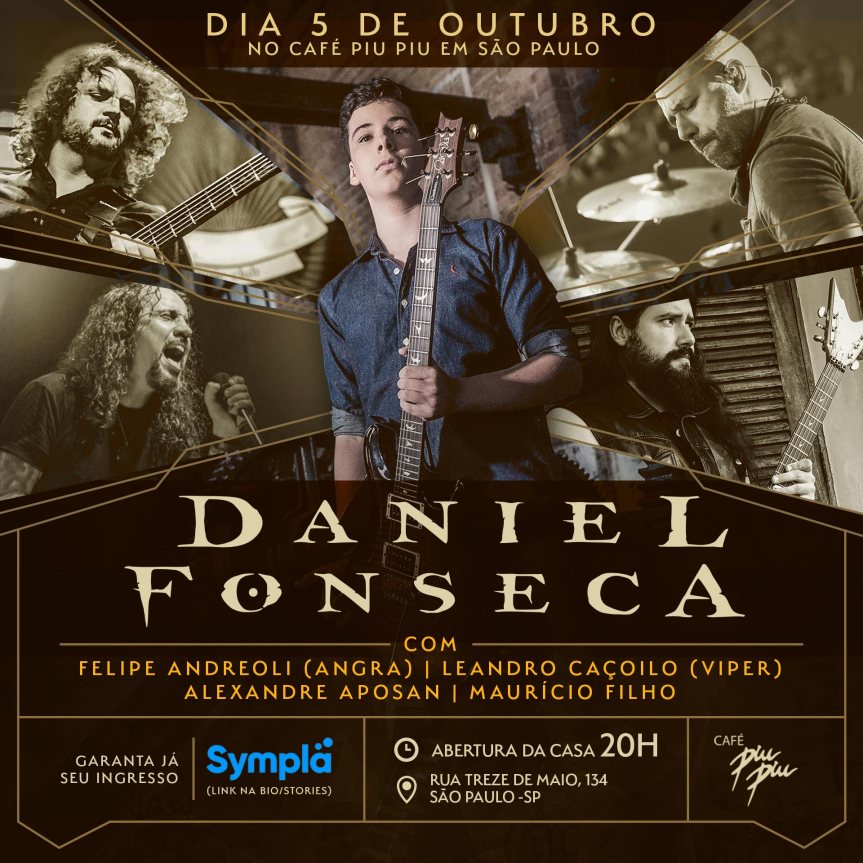 Daniel Fonseca anuncia show de estreia no Café Piu Piu em SP com Felipe Andreoli, Leandro Caçoilo, Alexandre Aposan e Maurício&nbsp;Filho