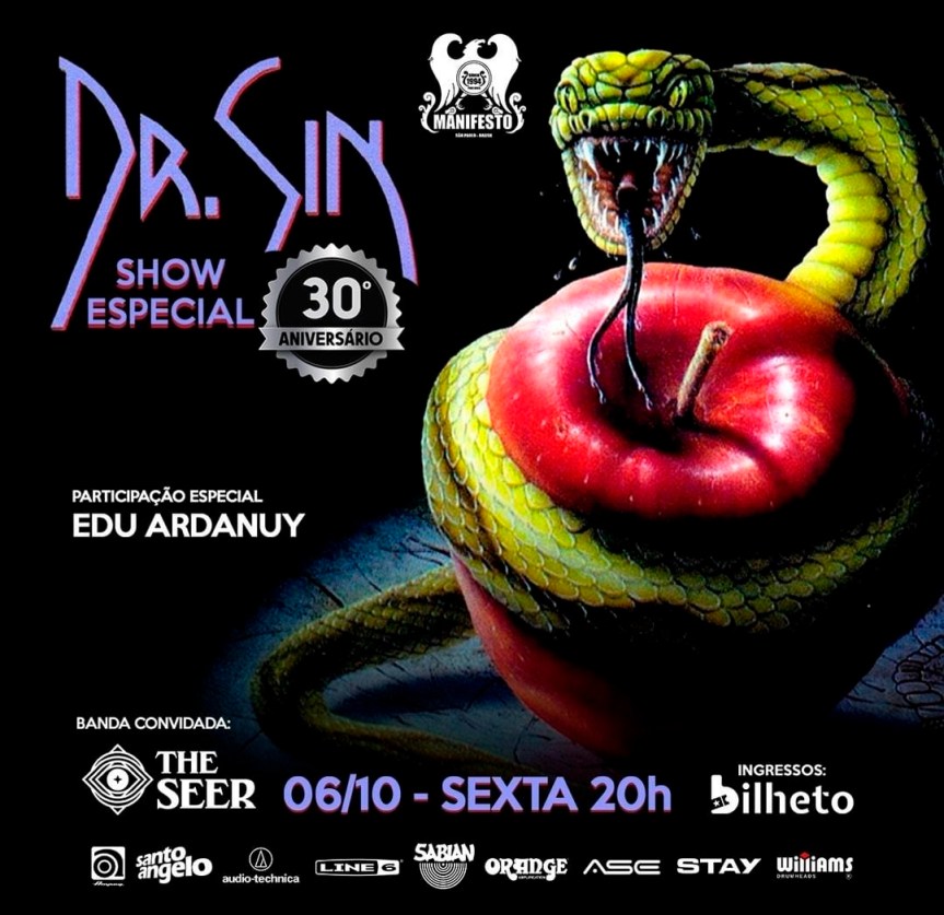 Dr. Sin celebra 30 anos de seu primeiro álbum com um show único no Manifesto Bar, em São&nbsp;Paulo