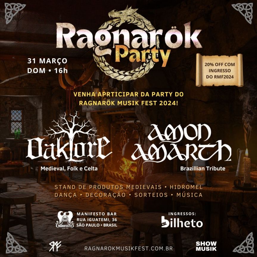 Ragnarök Party: Noite de Metal e Folk para Aguardar o RMF&nbsp;2024!