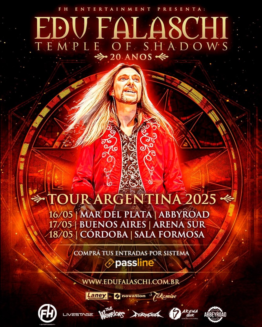 Edu Falaschi anuncia turnê da Temple of Shadows in Concert na Argentina em Maio de&nbsp;2025