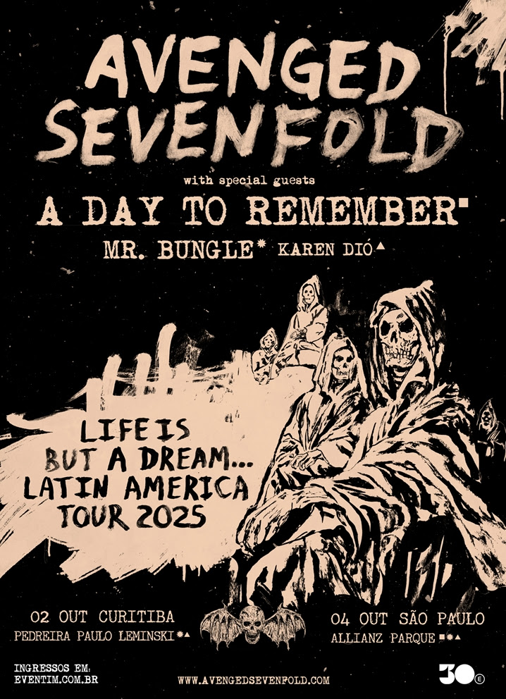Avenged Sevenfold finalmente retorna a São Paulo e Curitiba após