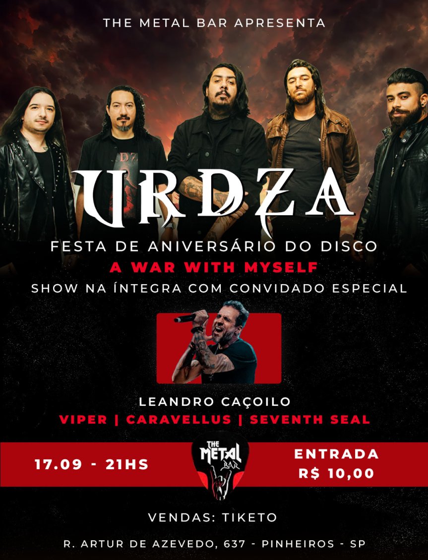 Urdza comemora um ano de “A War With Myself” com show especial em São Paulo no The Metal&nbsp;Bar
