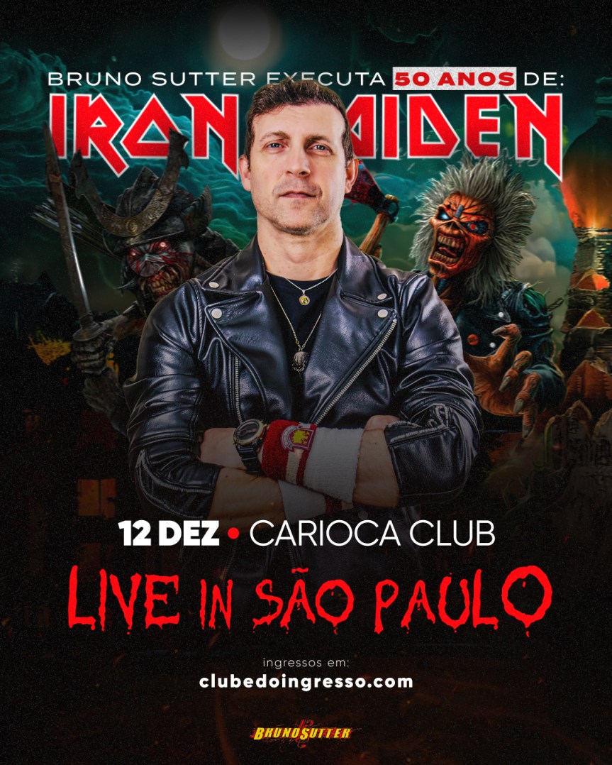 Bruno Sutter aposta alto e aluga o Carioca Club para celebrar 50 anos de Iron Maiden em São&nbsp;Paulo