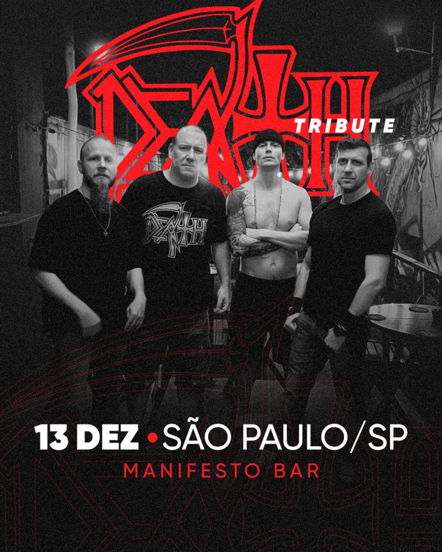 Death Tribute com Bruno Sutter volta a São Paulo para homenagear Chuck Schuldiner no Manifesto&nbsp;Bar