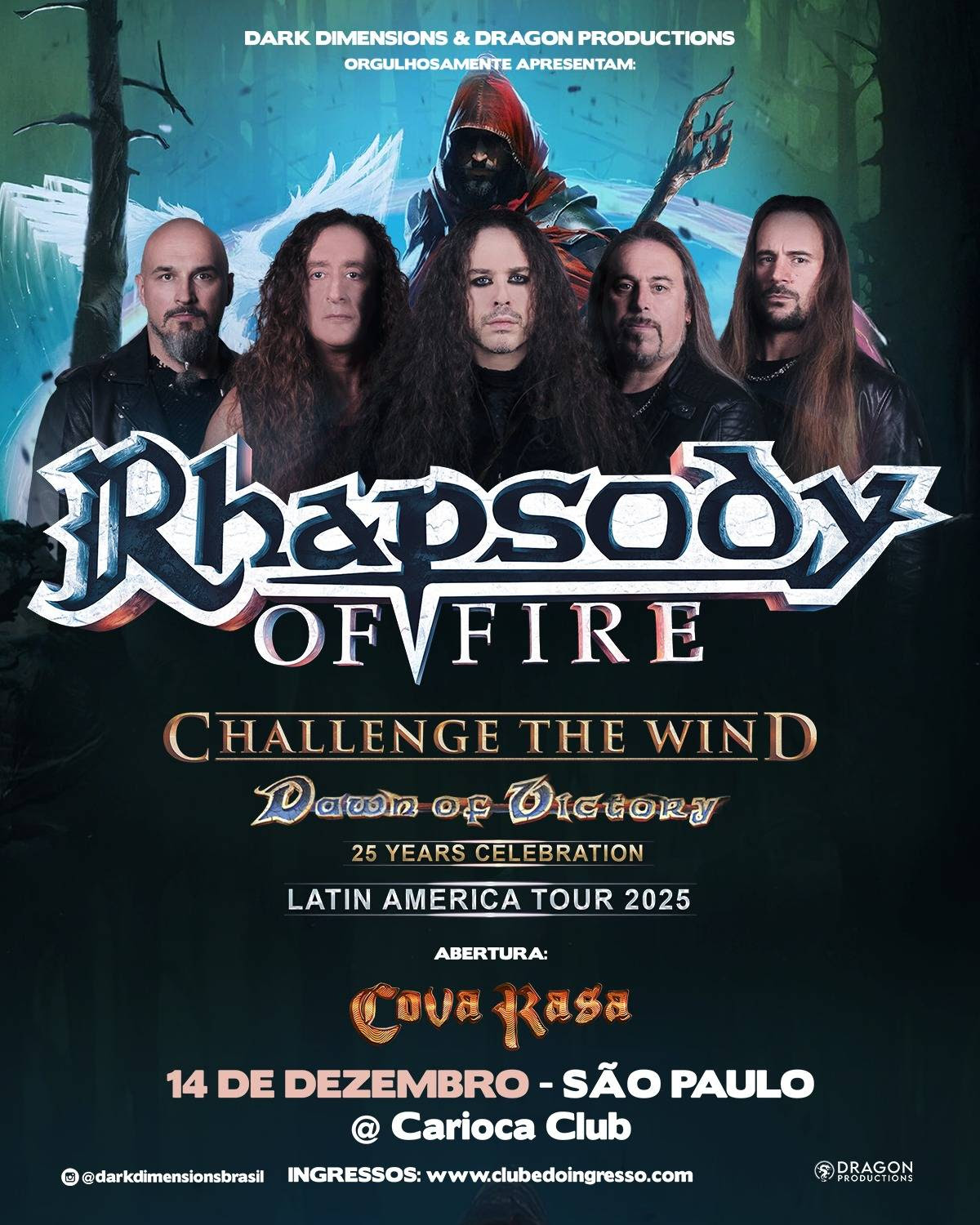 Rhapsody Of Fire celebra 25 anos de Dawn Of Victory em São Paulo