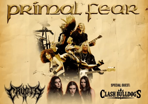 Primal Fear e Crypta se apresentam Stage Garden, em Curitiba, dia 23 de&nbsp;abril