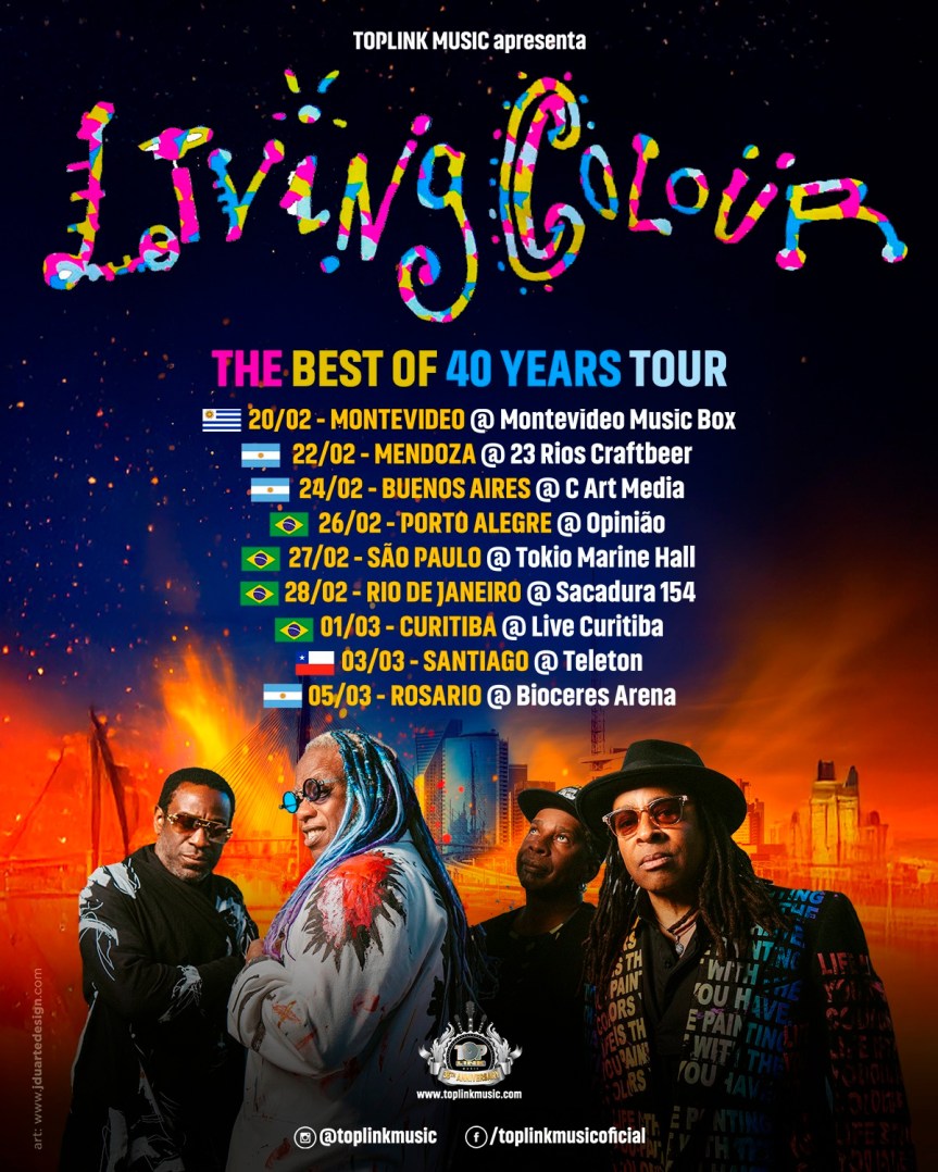 Living Colour abre turnê na América Latina nesta semana e Doug Wimbish relembra uma das primeiras passagens pela banda no&nbsp;Brasil